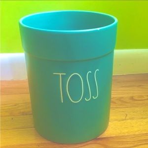 NEW RARE Rae Dunn Turquoise TOSS Trash Can